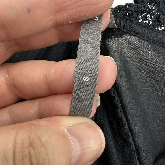 Anthropologie navy blue cap sleeve babydoll top size Small - Picture 3 of 4